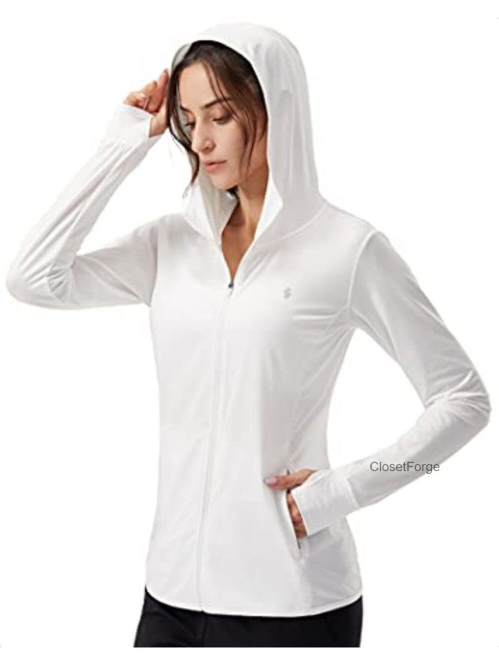 UPF 50+ Sun Protection Hoodie Jacket Lightweight Athletic